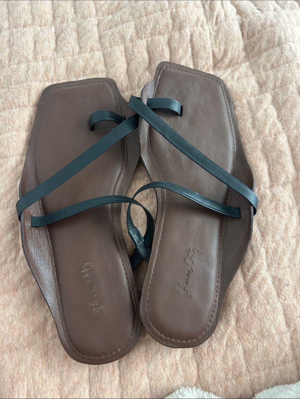 Johanna Ortiz Square-Toe Strappy Flat Sandals - Leather